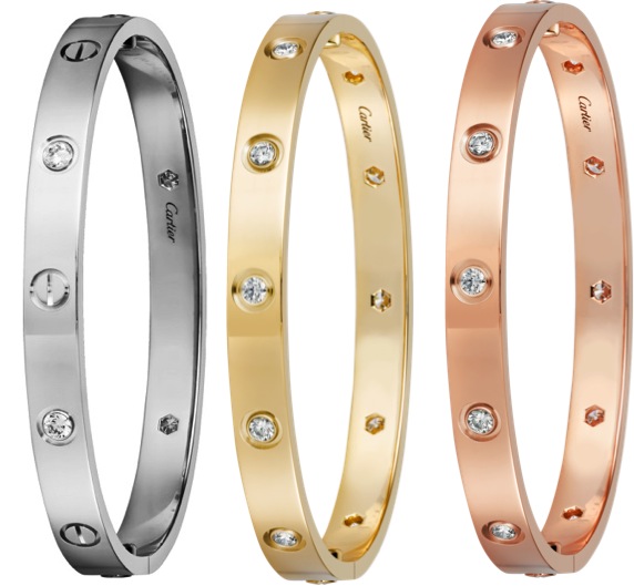 cartier leve bracelets gold and diamonds